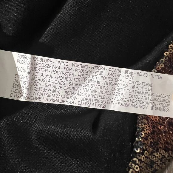 Zara Sequin Mini Skirt Metallic Two Tone Womens Size Medium Gold Black NWOT - Picture 5 of 6